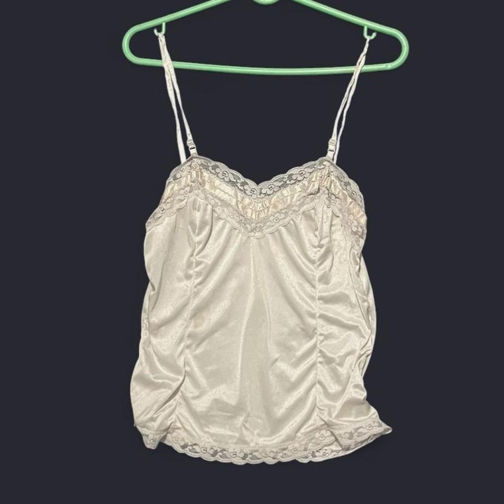 Elegant Cream Lace Trim Cami Top
